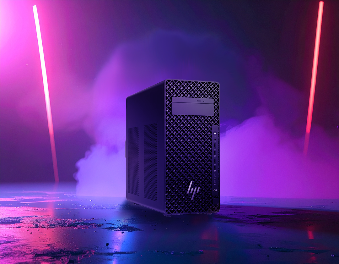 The Hydra One tower in purple stage light